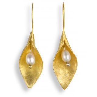 Peace Lily drop Earrings - 00024943 | Heming Diamond Jewellers | London