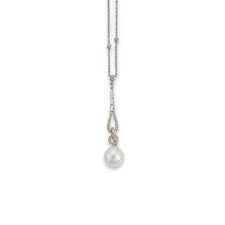 Pearl and Diamnond Pendant - 00023908 | Heming Diamond Jewellers | London