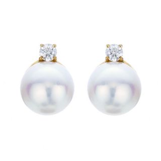 Pearl and Diamond Earrings - 00004062 | Heming Diamond Jewellers | London