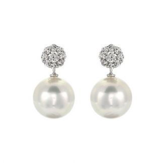 Pearl And Diamond Earrings - 00024716 | Heming Diamond Jewellers | London