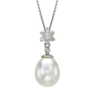 Pearl and Diamond Pendant - 00021483 | Heming Diamond Jewellers | London