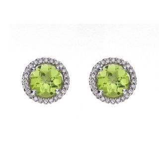 Peridot and Diamond Earrings - 00021629 | Heming Diamond Jewellers | London