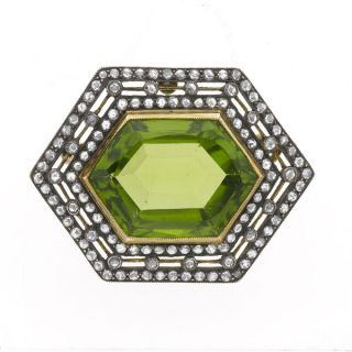 Peridot Brooch - 00019335 | Heming Diamond Jewellers | London