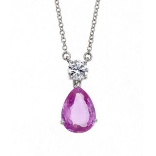 Pink Sapphire and Diamond Pendant - 00019223 | Heming Diamond Jewellers | London