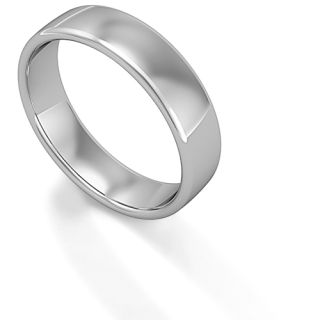 Platinum 5mm Bombe Court Shape Wedding Ring - 00020666 | Heming Diamond Jewellers | London