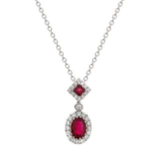 Ruby and Diamond Pendant - 00021058 | Heming Diamond Jewellers | London