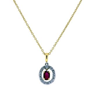 Ruby and Diamond Pendant - 01017611 | Heming Diamond Jewellers | London