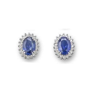 Sapphire and Diamond Cluster Earrings - 00025360 | Heming Diamond Jewellers | London