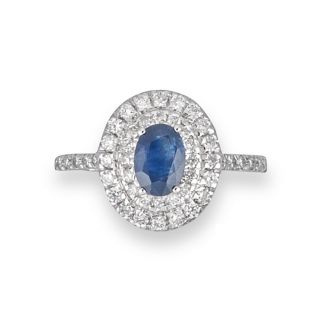 Sapphire & Diamond Cluster Ring - 00022720 | Heming Diamond Jewellers | London