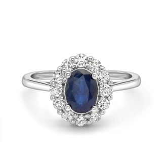 Sapphire & Diamond Cluster Ring - 00023043 | Heming Diamond Jewellers | London