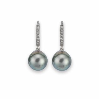 Tahitian Pearl Earrings - 00022625 | Heming Diamond Jewellers | London