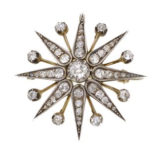 Victorian Diamond Star Brooch - 00010121 | Heming Diamond Jewellers | London