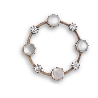 Victorian Moonstone & Diamond Brooch - 02024093 | Heming Diamond Jewellers | London