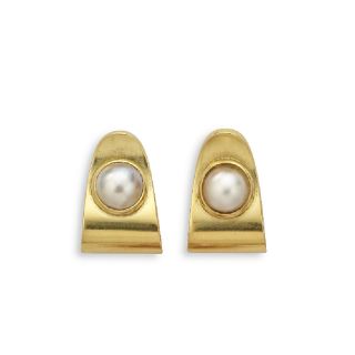 Vintage Mabe Pearl Earrings - 02024753 | Heming Diamond Jewellers | London