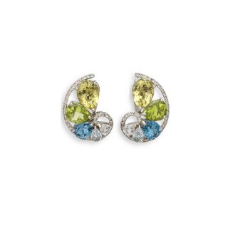 Vintage Multii Gem Earrings - 02024764 | Heming Diamond Jewellers | London