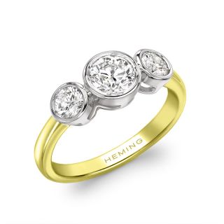 ROSSETTI - TRILOGY COLLECTION - ROSSETTI - THREE STONE DIAMOND RING | Heming Diamond Jewellers | London