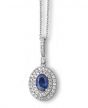 Sapphire and Diamond Cluster Pendant - 00025363 | Heming Diamond Jewellers | London