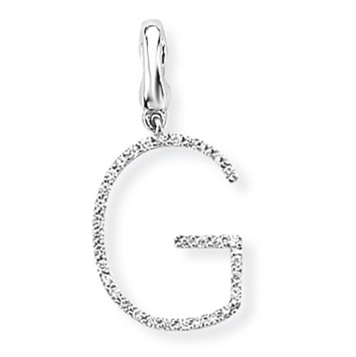 Diamond Initial 'G' Charm / Pendant (9ct) - 00019100 | Heming Diamond Jewellers | London