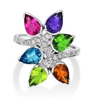 Multi gemstone and Diamond Ring - 02023586 | Heming Diamond Jewellers | London