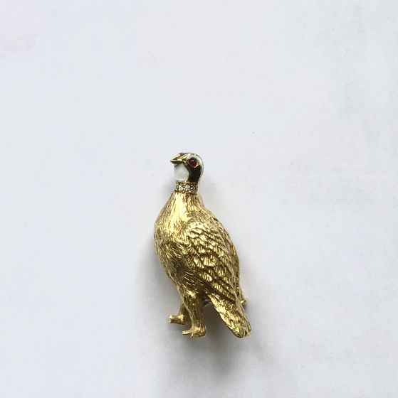 18ct Gold Grouse Brooch - 02023664 | Heming Diamond Jewellers | London