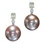 A Pair of Freshwater Pearl & Diamond Earrings - 00022510 | Heming Diamond Jewellers | London