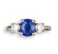 Sapphire & Diamond Three Stone Ring - 00022585 | Heming Diamond Jewellers | London