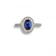 Sapphie And Diamond Cluster Ring - 00024456 | Heming Diamond Jewellers | London