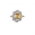 Yellow Sapphire and Diamond Cluster Ring - 02022613 | Heming Diamond Jewellers | London