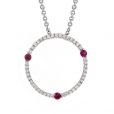 A Ruby and Diamond Circle Pendant - 00019724 | Heming Diamond Jewellers | London
