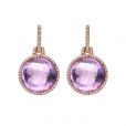 Amethyst and Diamond Drop Earrings - 00020436 | Heming Diamond Jewellers | London