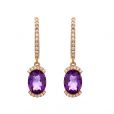Amethyst and Diamond Earrings - 00020901 | Heming Diamond Jewellers | London