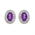 Amethyst and Diamond Earrings - 01017656 | Heming Diamond Jewellers | London