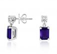 Amethyst and Diamond Earrings - 02022186 | Heming Diamond Jewellers | London
