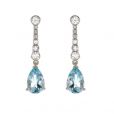 Aqua and Diamond Drop Earrings - 02022296 | Heming Diamond Jewellers | London