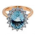 Aqua & Diamond Cluster Ring - 01017606 | Heming Diamond Jewellers | London