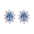 Aquamarine and Diamond Clusters - 00020661 | Heming Diamond Jewellers | London