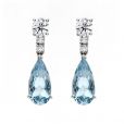 Aquamarine and Diamond Drop Earrrings - 02018733 | Heming Diamond Jewellers | London
