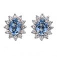 Aquamarine and Diamond Earrings - 01017597 | Heming Diamond Jewellers | London
