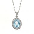 Aquamarine and Diamond Pendant - 00018859 | Heming Diamond Jewellers | London