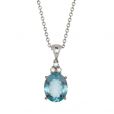 Aquamarine and Diamond Pendant - 00020028 | Heming Diamond Jewellers | London