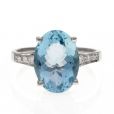 Aquamarine & Diamond Ring - 00019770 | Heming Diamond Jewellers | London