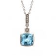 Blue Topaz and Diamond Pendant - 00020825 | Heming Diamond Jewellers | London
