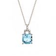 Blue Topaz and Diamond Pendant - 00020836 | Heming Diamond Jewellers | London
