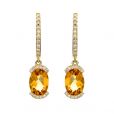 Citrine and Diamond Earrings - 00020900 | Heming Diamond Jewellers | London