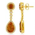 Citrine and Diamond Earrings - 02023577 | Heming Diamond Jewellers | London