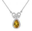Citrine and Diamond Pendant - 02023576 | Heming Diamond Jewellers | London
