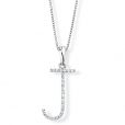 Diamond Initial 'J' Pendant - 00018891 | Heming Diamond Jewellers | London