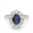 Diamond & Sapphire Cluster Ring - 00022993 | Heming Diamond Jewellers | London