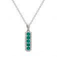 Emerald and Diamond Drop Pendant - 00021049 | Heming Diamond Jewellers | London