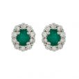 Emerald and Diamond Earrings - 00019976 | Heming Diamond Jewellers | London